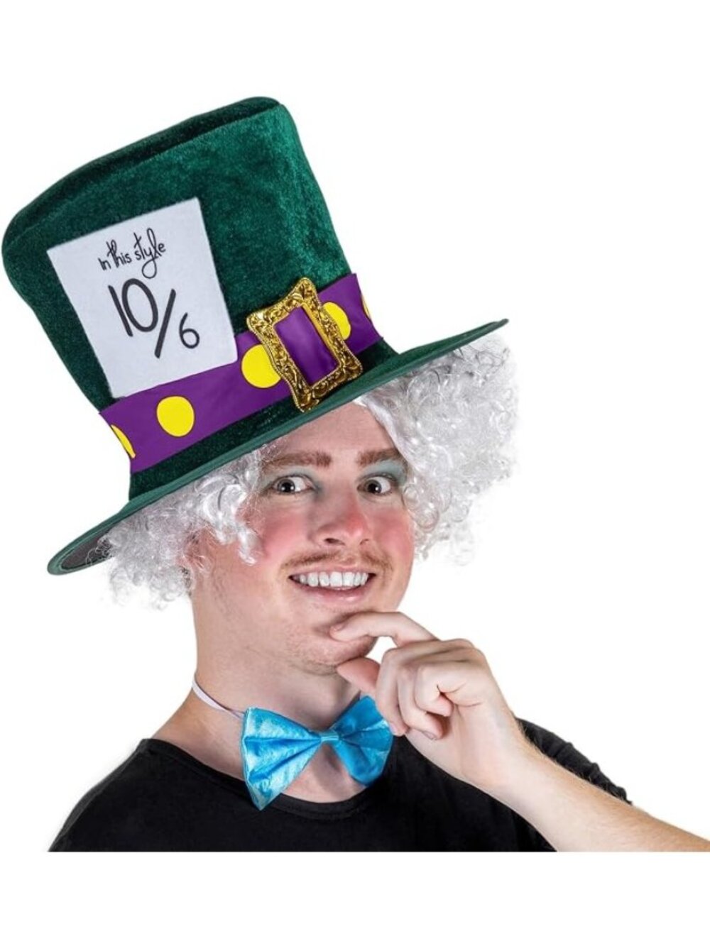 Hauntlook Wonderland Mad Hatter Costume Accessory Kit Wig Hat & Bow Tie NEW
